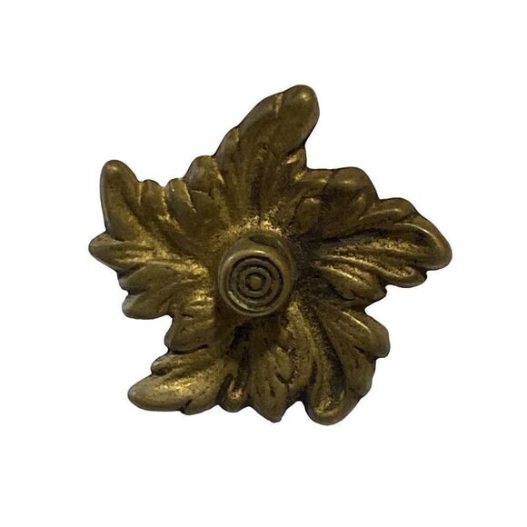 4 Art Nouveau Drawer Bronze Pulls Floral Motif - Picture 2 of 4